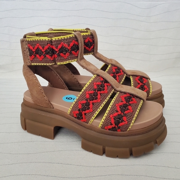 UGG Shoes - NEW UGG Womens Ashton Heritage Braid Sandal Chestnut Tan Leather Sandals Size 6